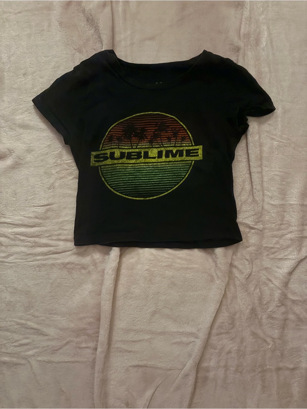 Sublime Black Graphic Crop Top